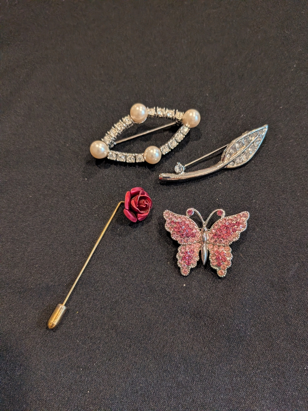Set Of 4 Brothers Pin Crystal Brooch - Elegant Women’s Jewelry